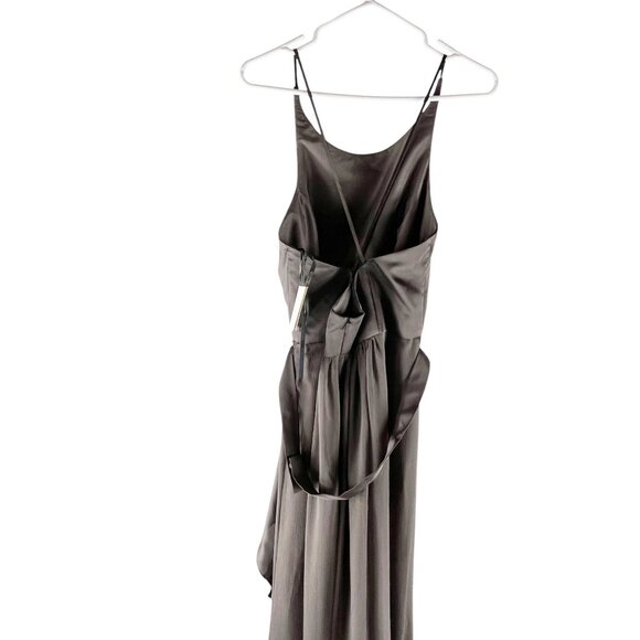 White by Vera Wang Charcoal Gown Dress Long Front Slit Size 12 - Picture 10 of 16